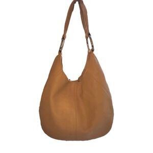 Tignanello Genuine Leather Carmel Colored Cowgirl Hobo Shoulder Bag